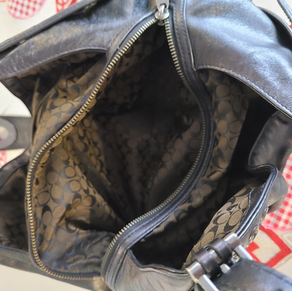 Coach Black Shoulder Bag with Silver Accents - Picture 9 of 10